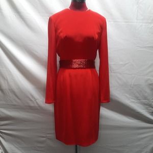 Nightlife Della Roufogali Sexy Red Open Back Hand beaded Waist Party Dress 8